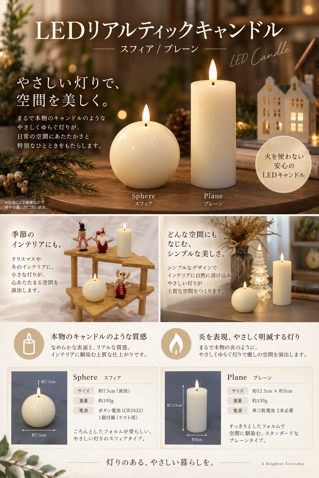 LEDリアルティックキャンドル(スフィア)