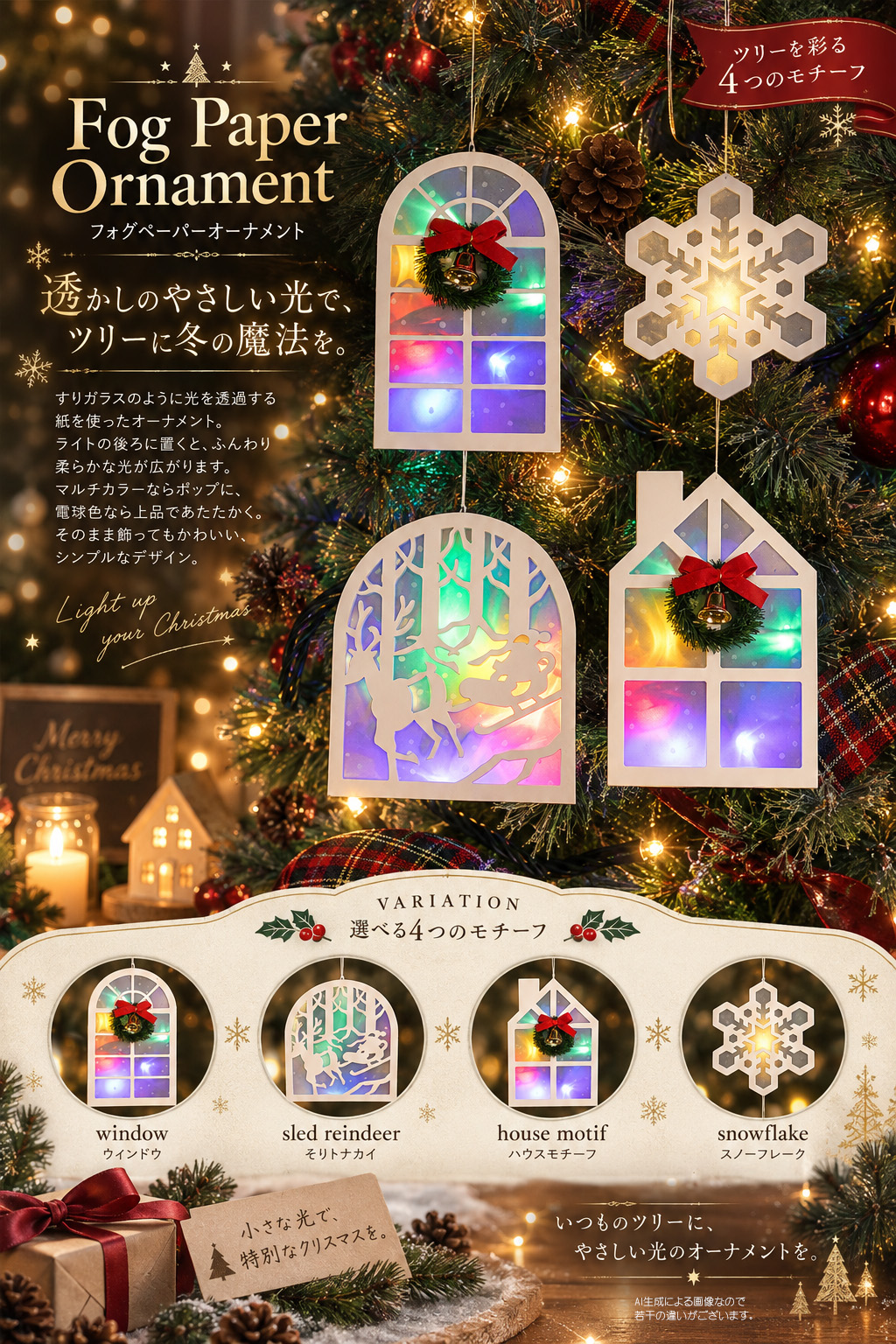 フォグペーパーオーナメント(ハウスモチーフ)