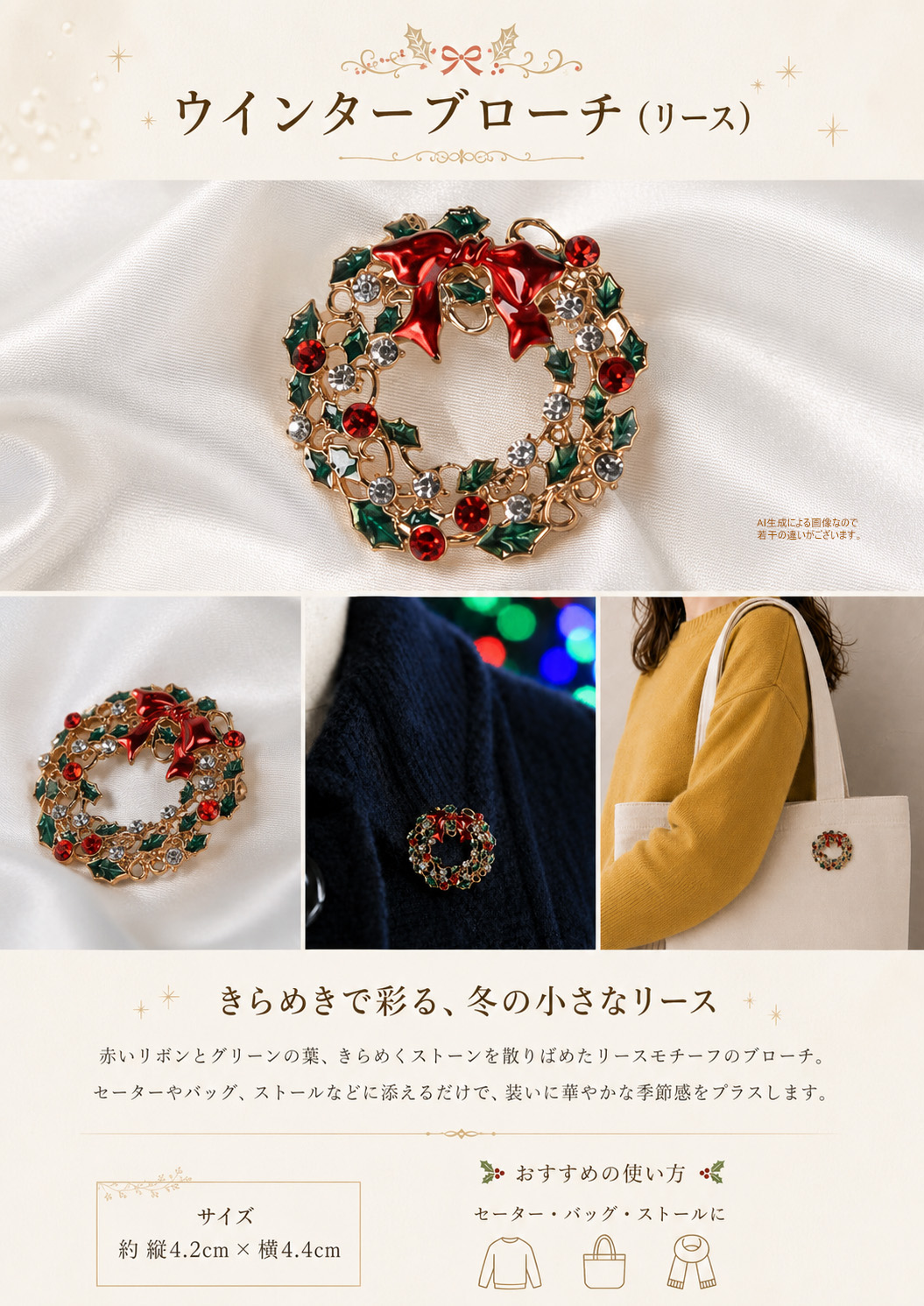 ウィンターブローチ(リース)